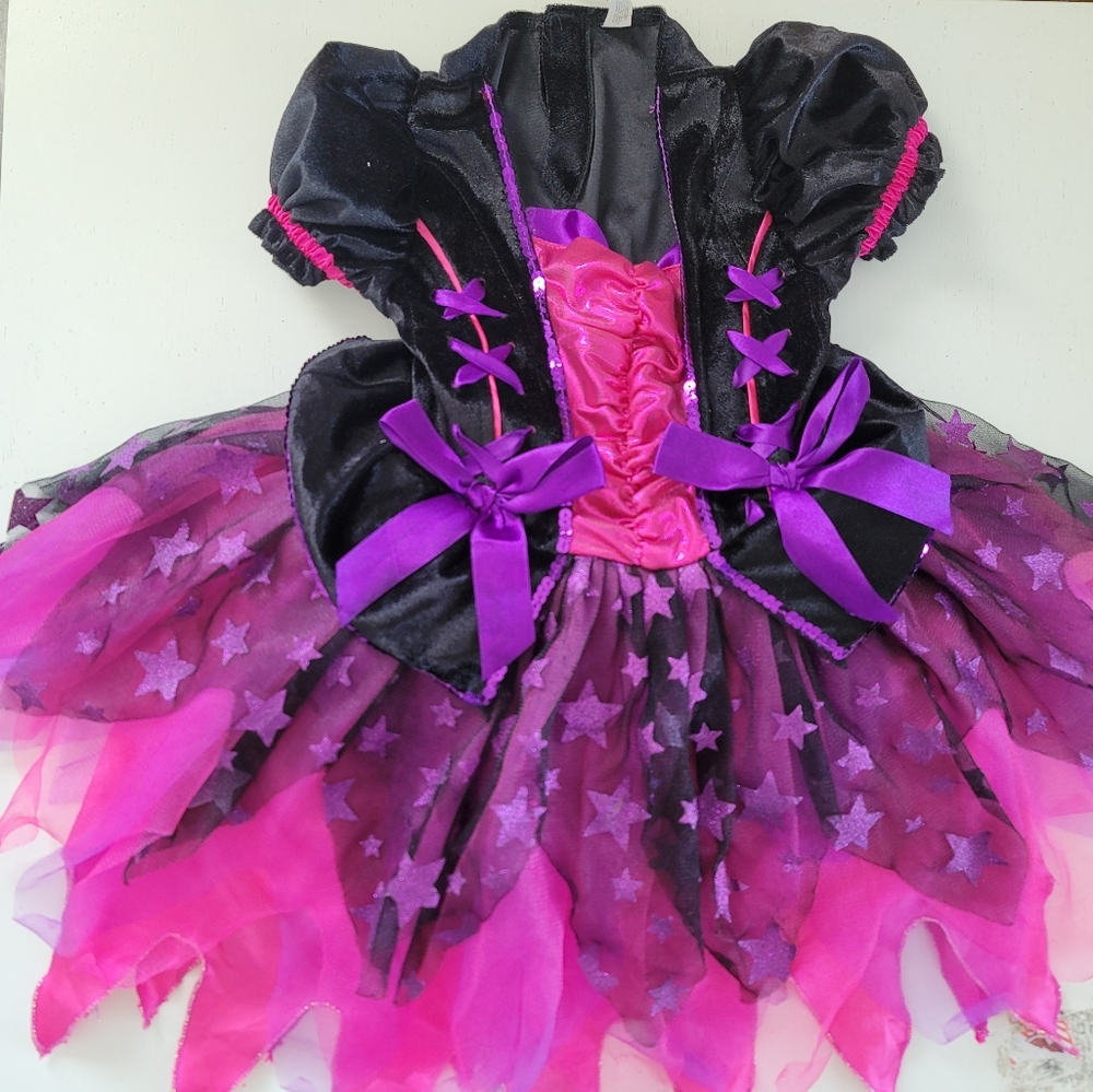 Small Amscan Girls Light-Up Sparkle Witch Costume, Includes Dress, Hat (4-6)